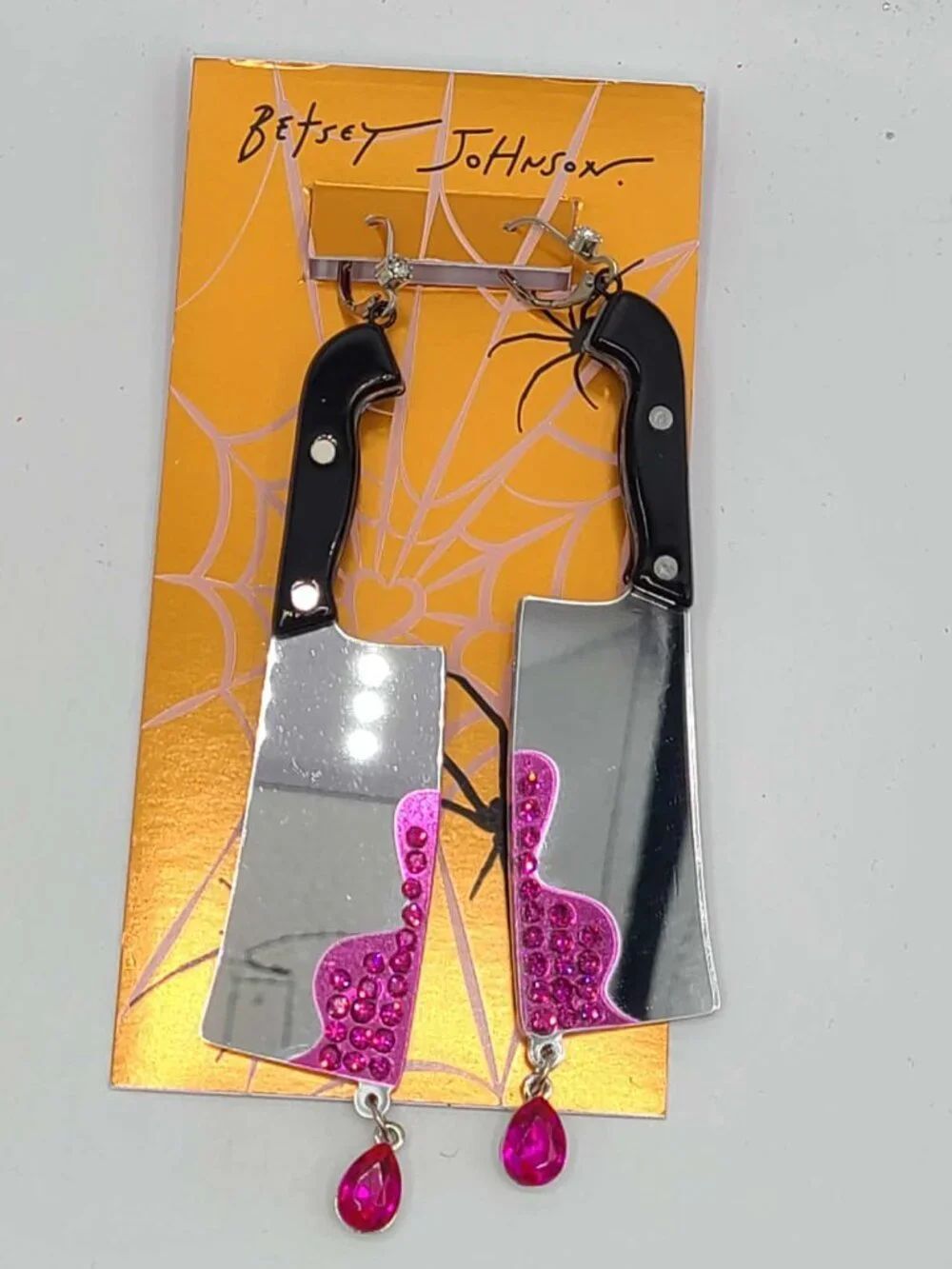 Betsey Johnson Halloween Cleaver Earrings NWT